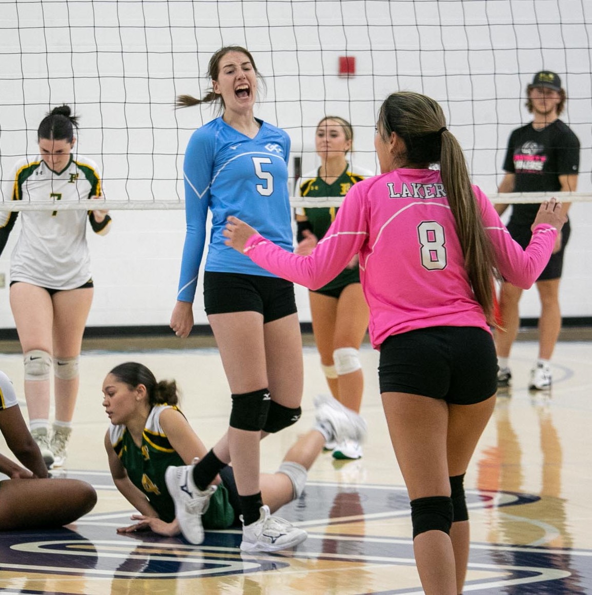 Yoder, Chirino celebrate winning points lady-lakers